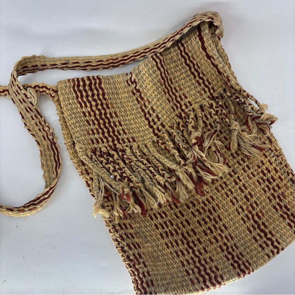 Handwoven Tan and Brown Shoulder Bag